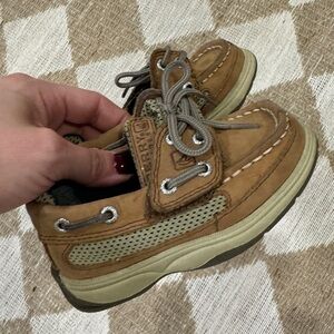 Sperry Lanyard boat shoes slip on toddler baby boys leather preppy beige laceup